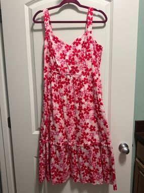 Draper James Pink and Red Floral Midi Sundress